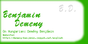 benjamin demeny business card