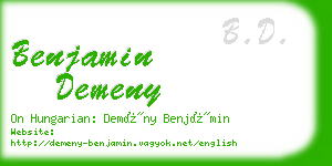 benjamin demeny business card